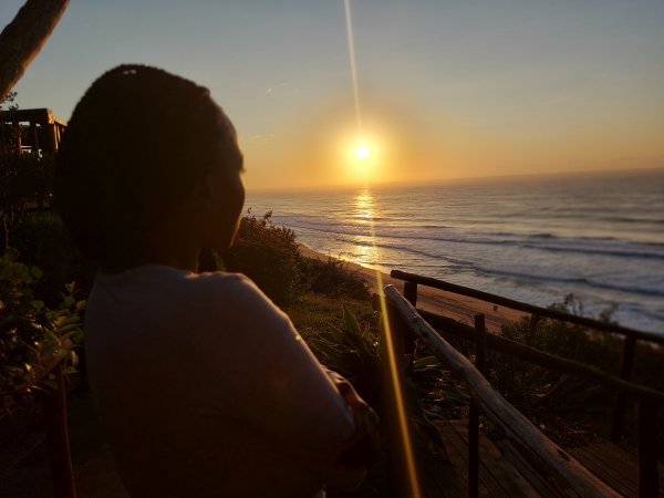 Woman enjoying sunset