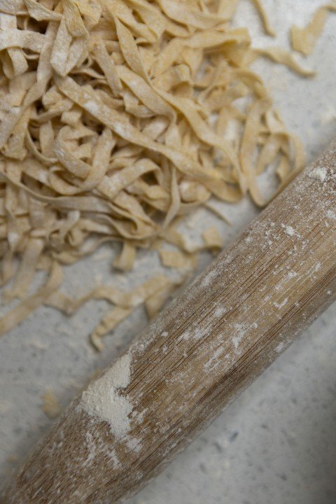 Pasta roller with home made dough