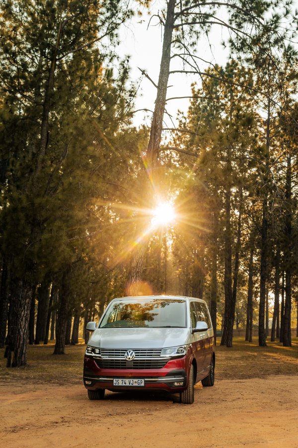 Volkswagen van with the sunset