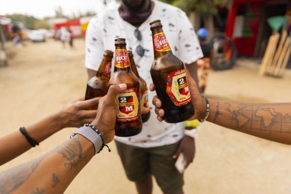 Beer with friends in Mozambique.