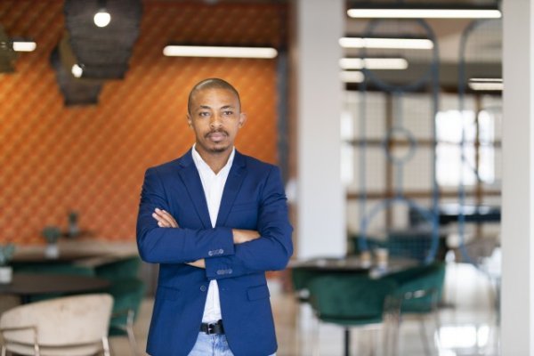 Black business man at working from home