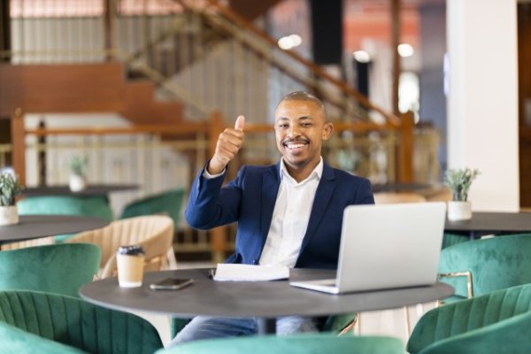 Black business man at work