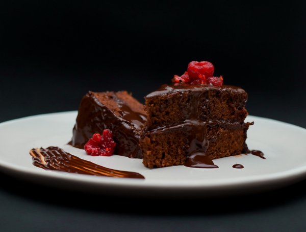 Chocolate cake on a plate