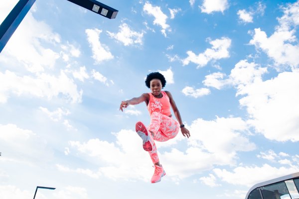 Black athlete training