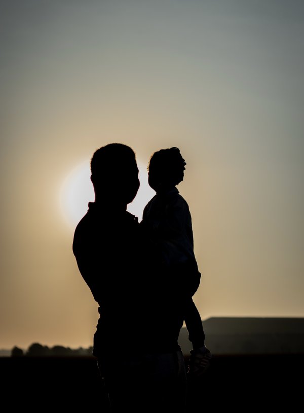 Father and daughter silhouette