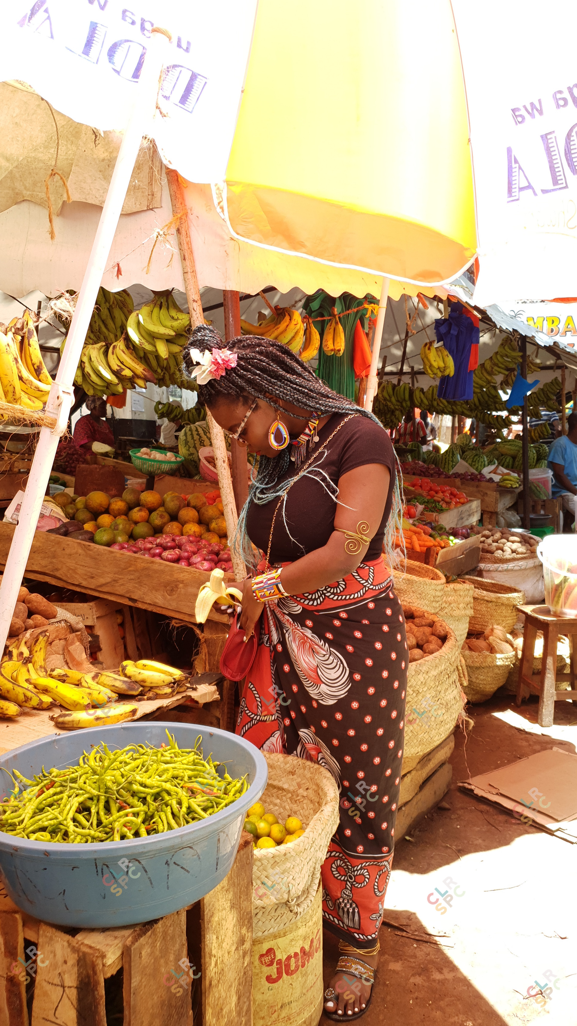 African woman at a fruit market (II)
