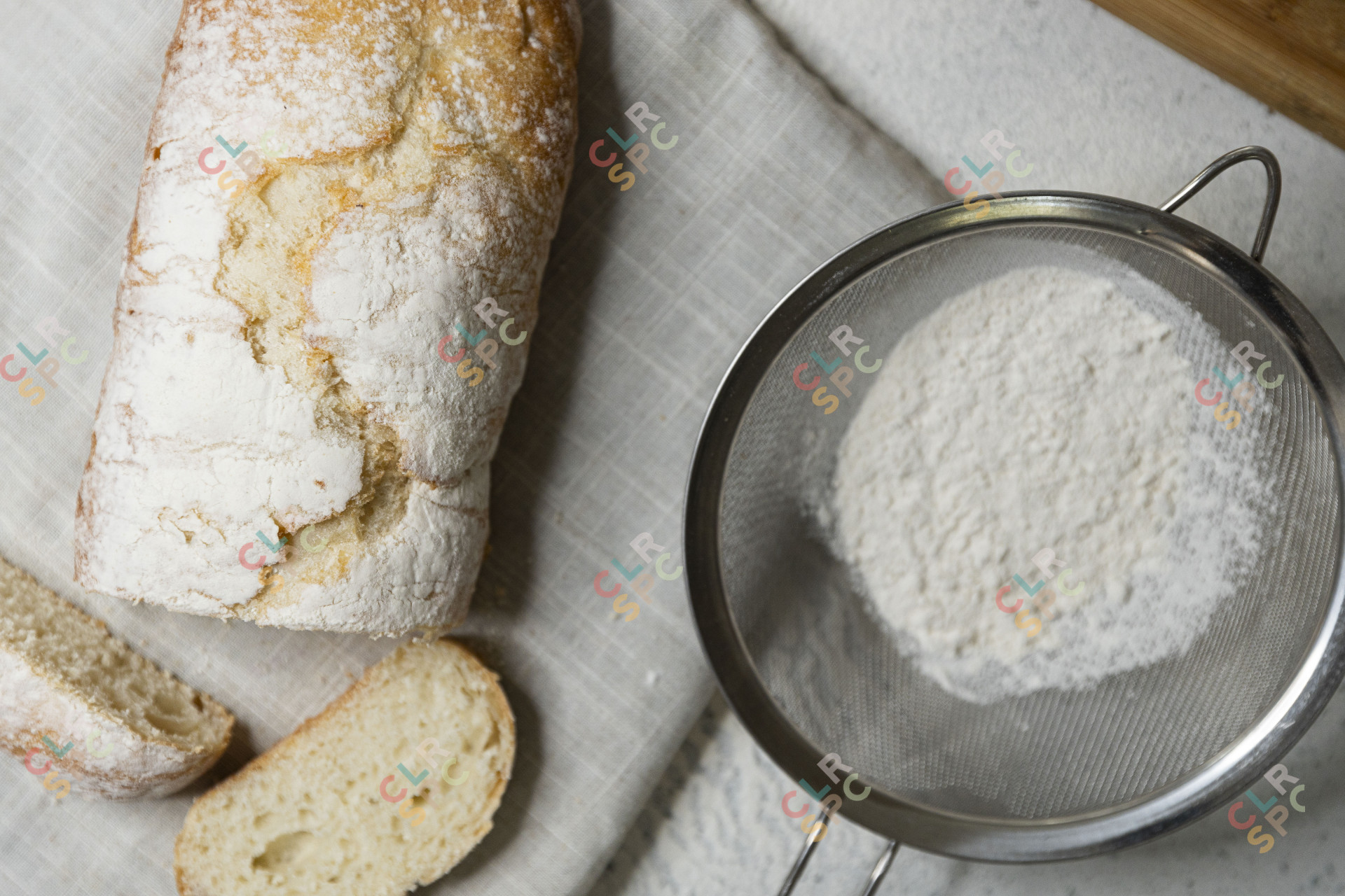 Home made bread with flour