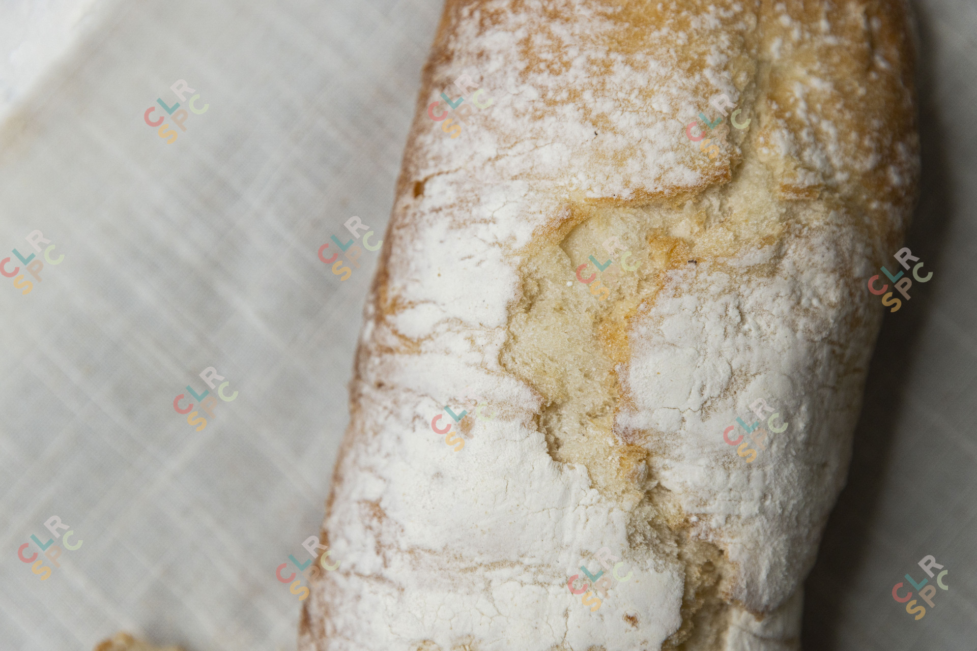 Home made bread on a cloth