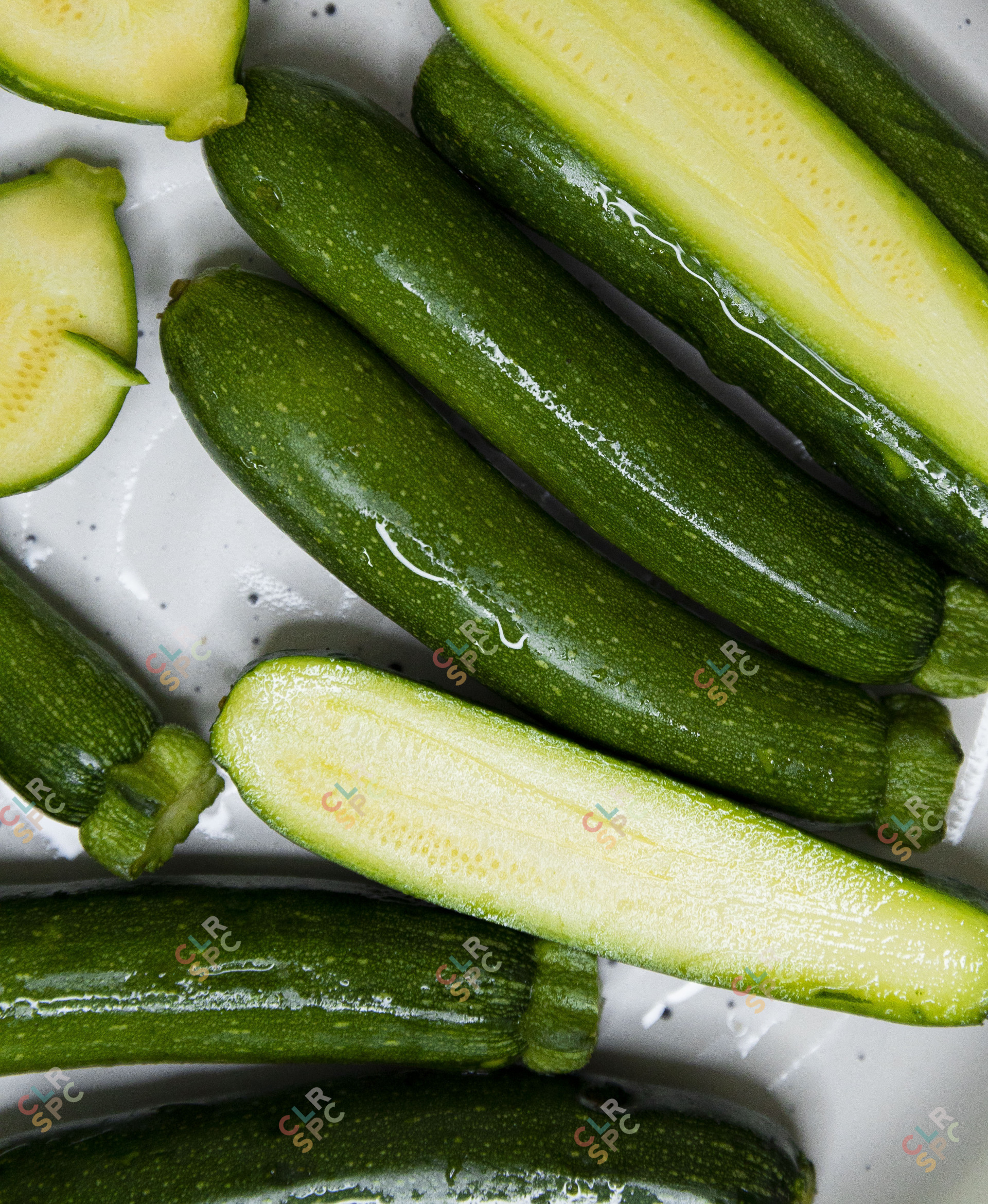 Close of sliced cucumber