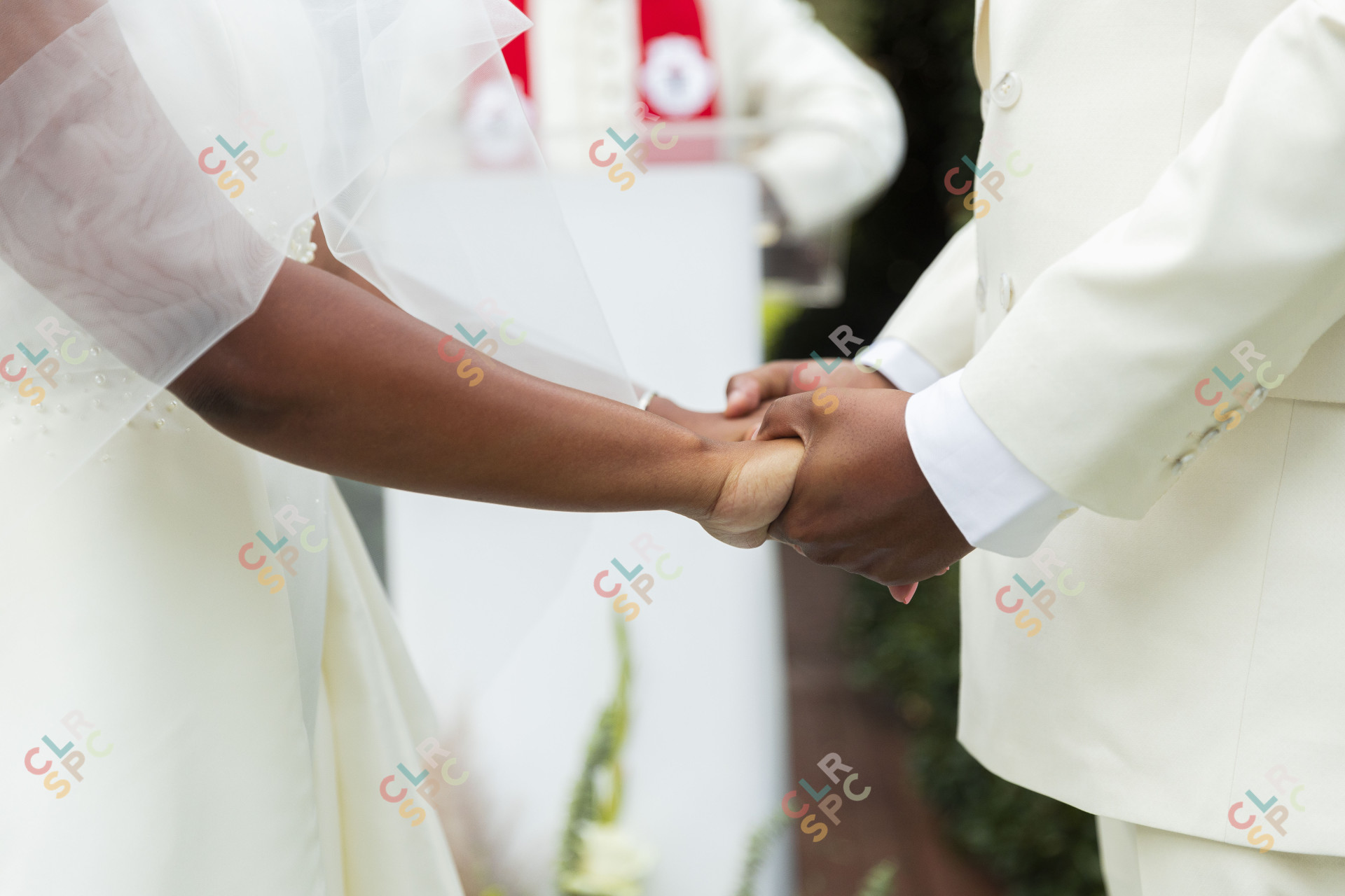 Couple holding hands