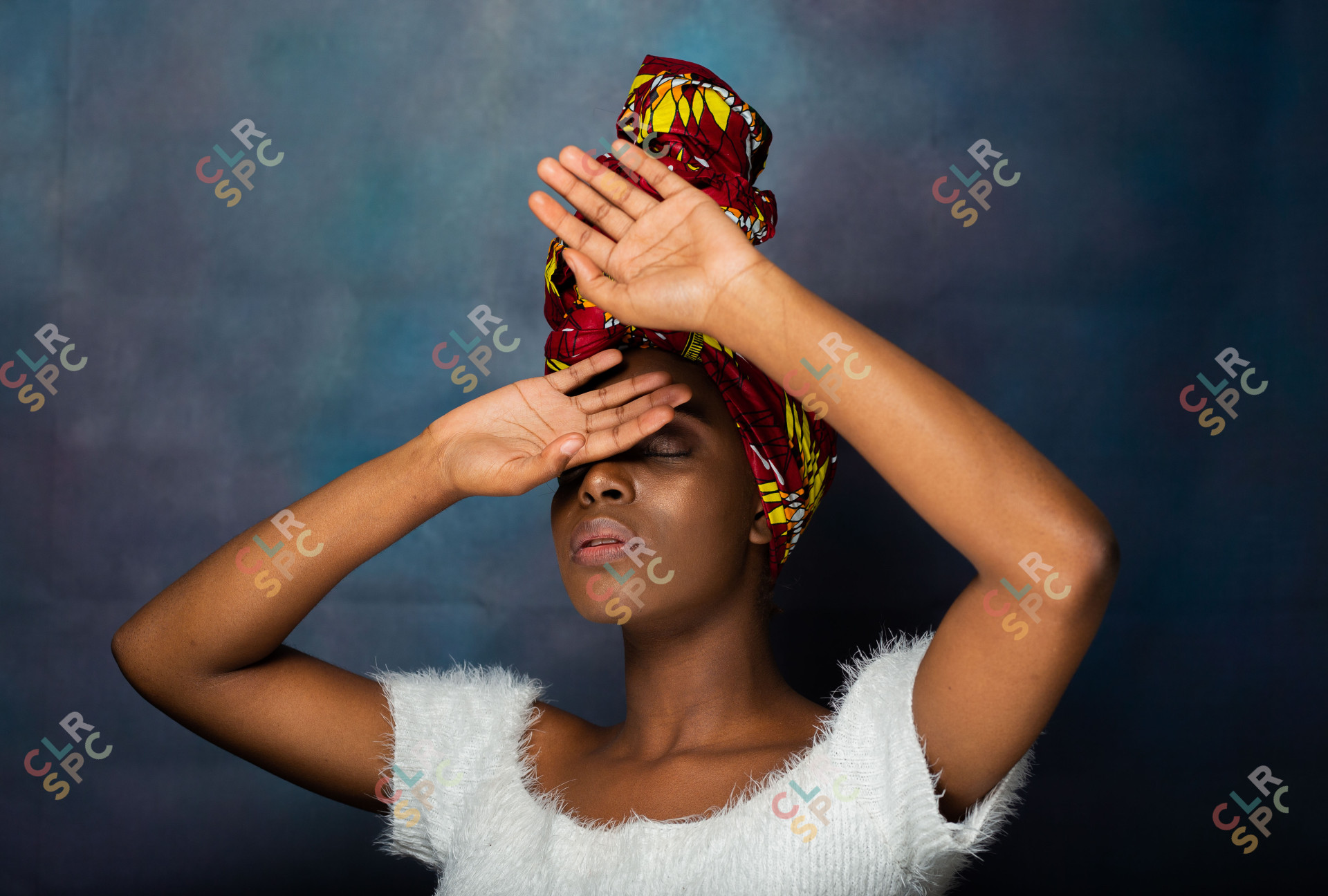 Wearing African head wrap