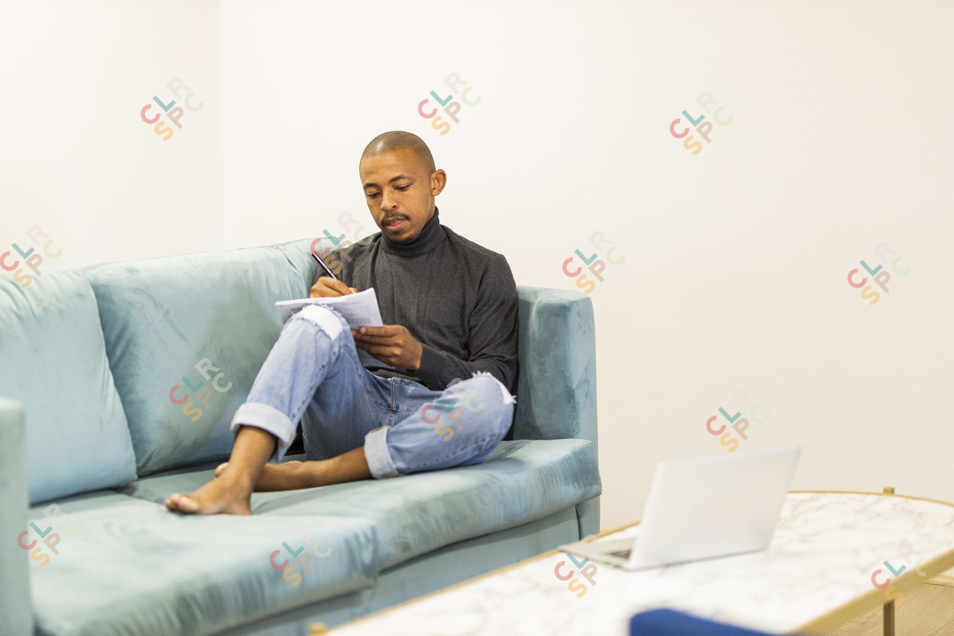 Black business man at working from home