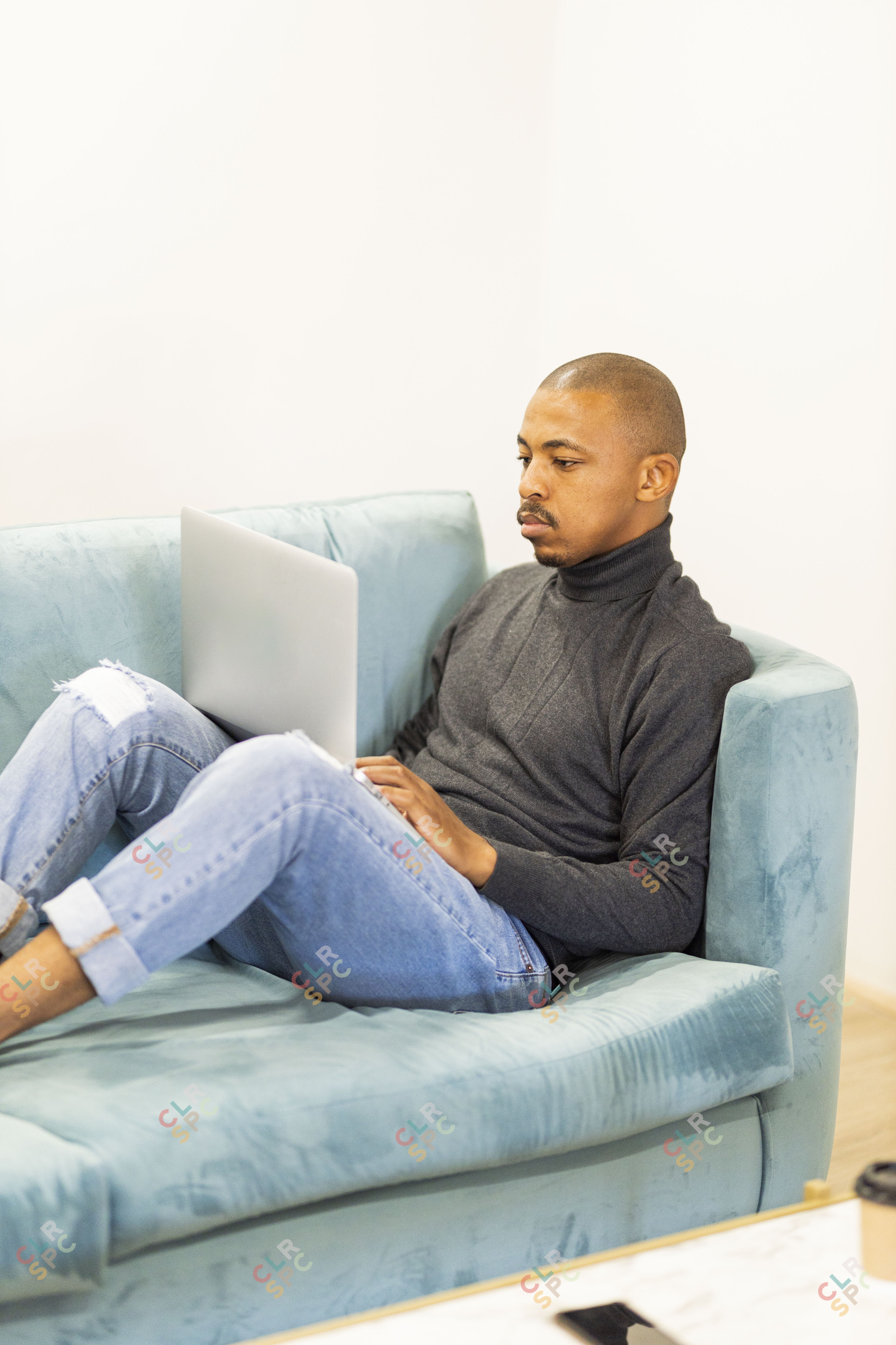 Black business man at working from home