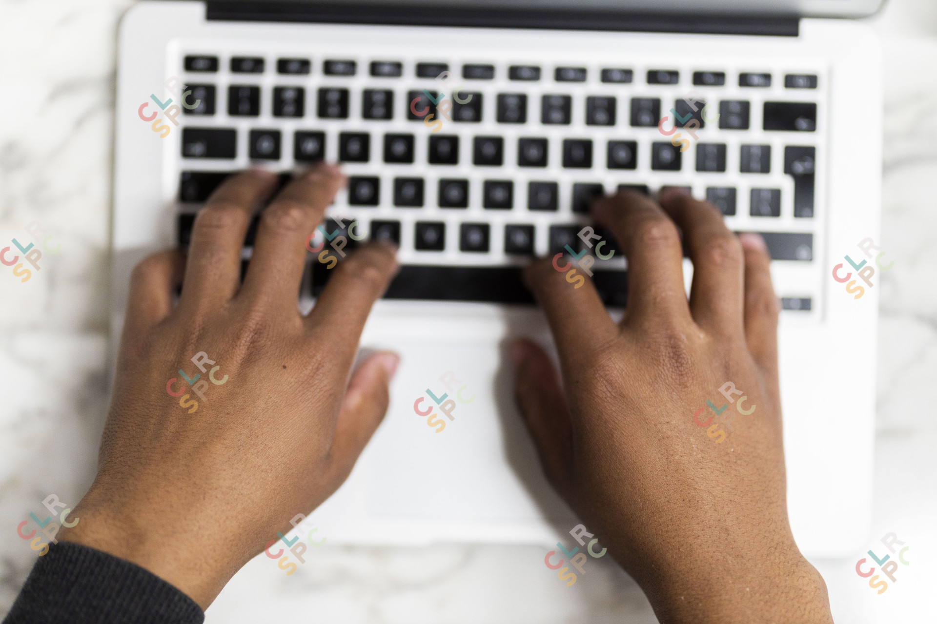 Black man working on his laptop