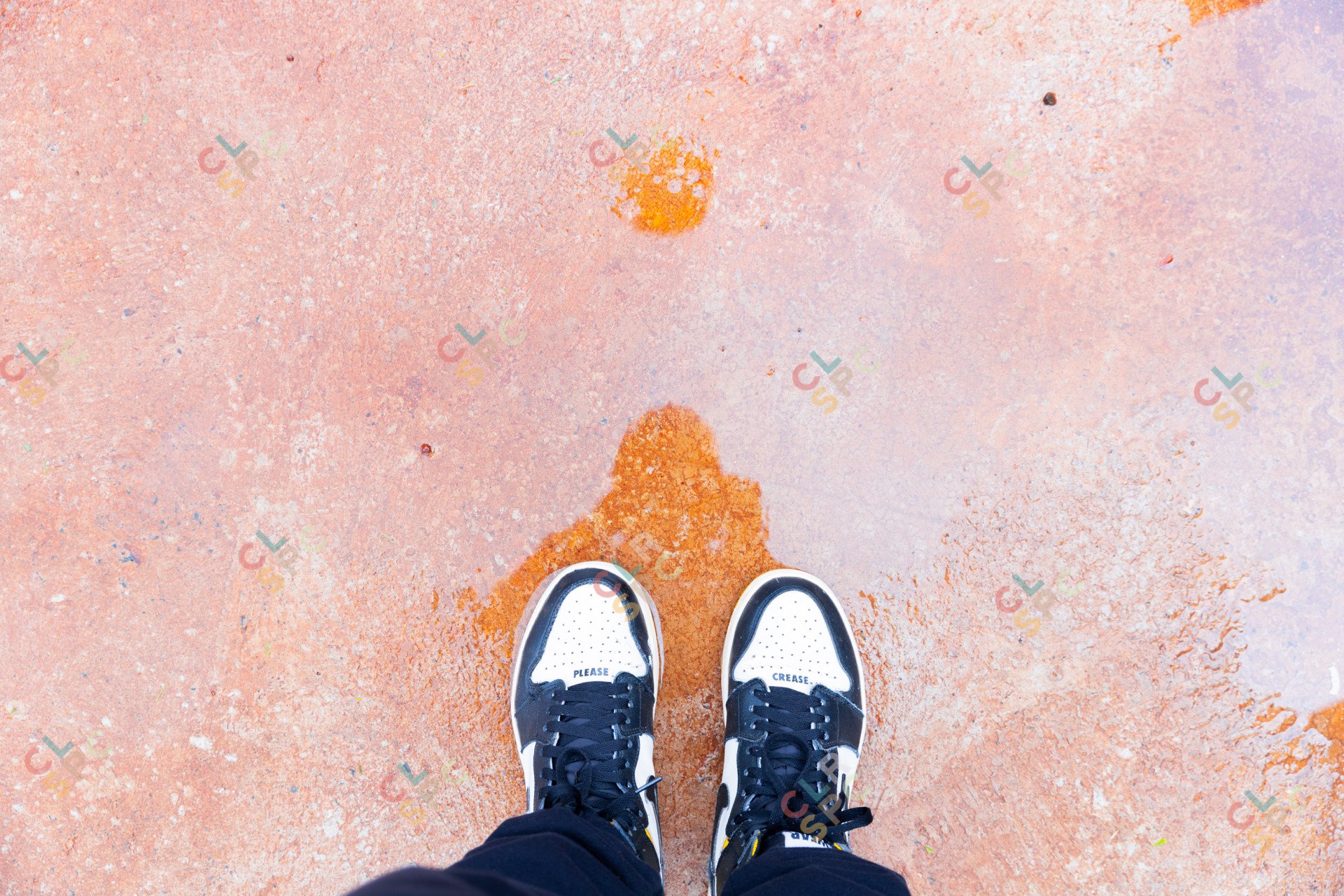 Sneakers in the rain POV