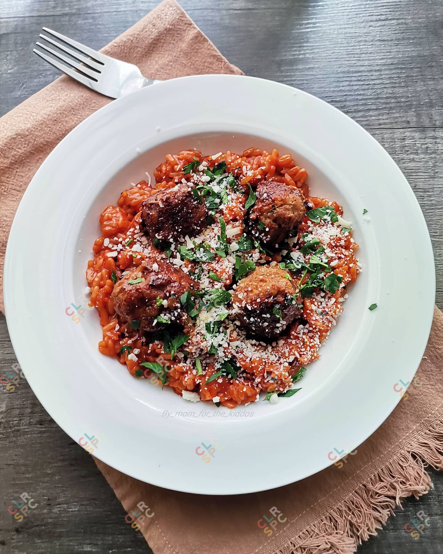 Meatballs and Tomato Risoni.