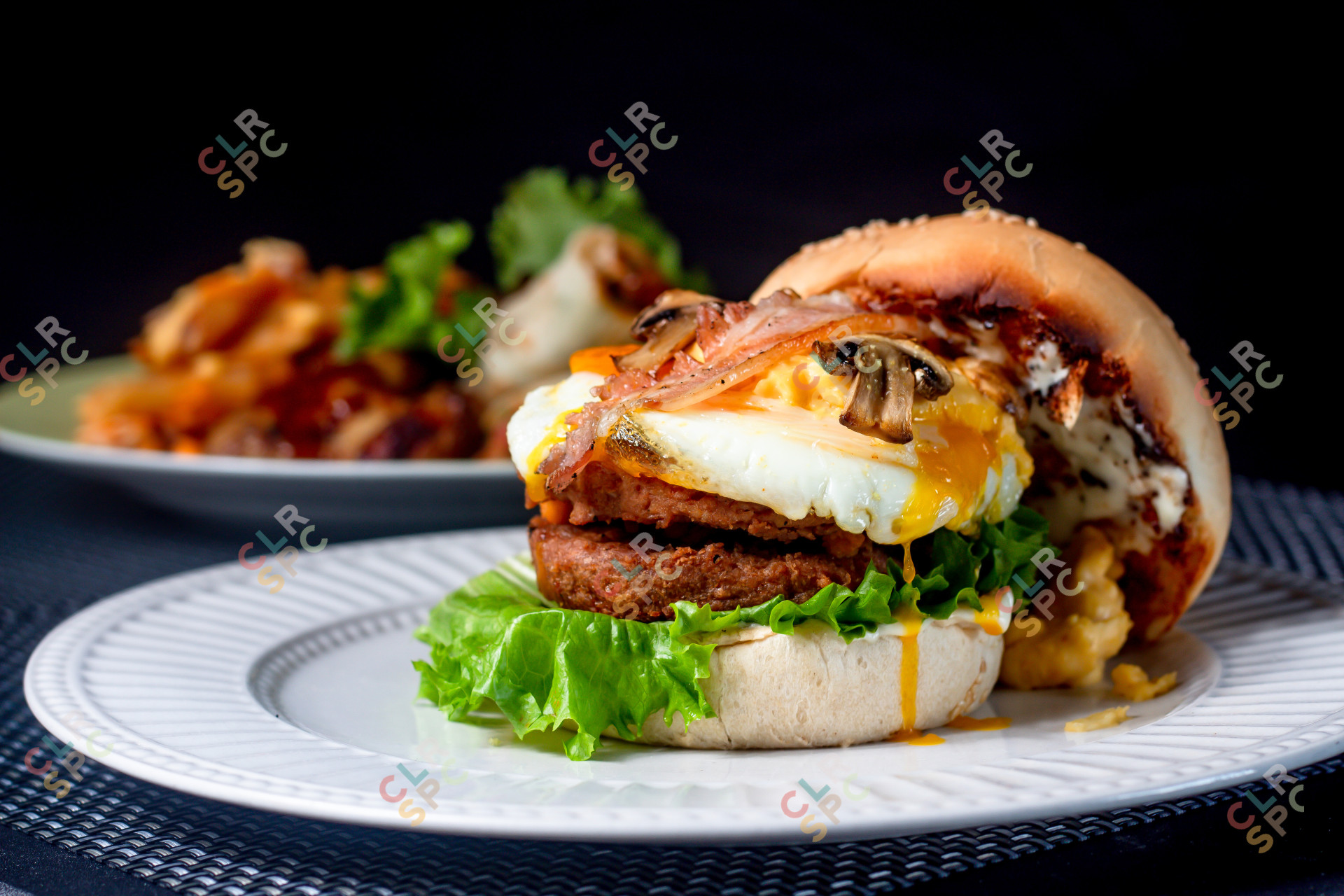 Burger on a plate