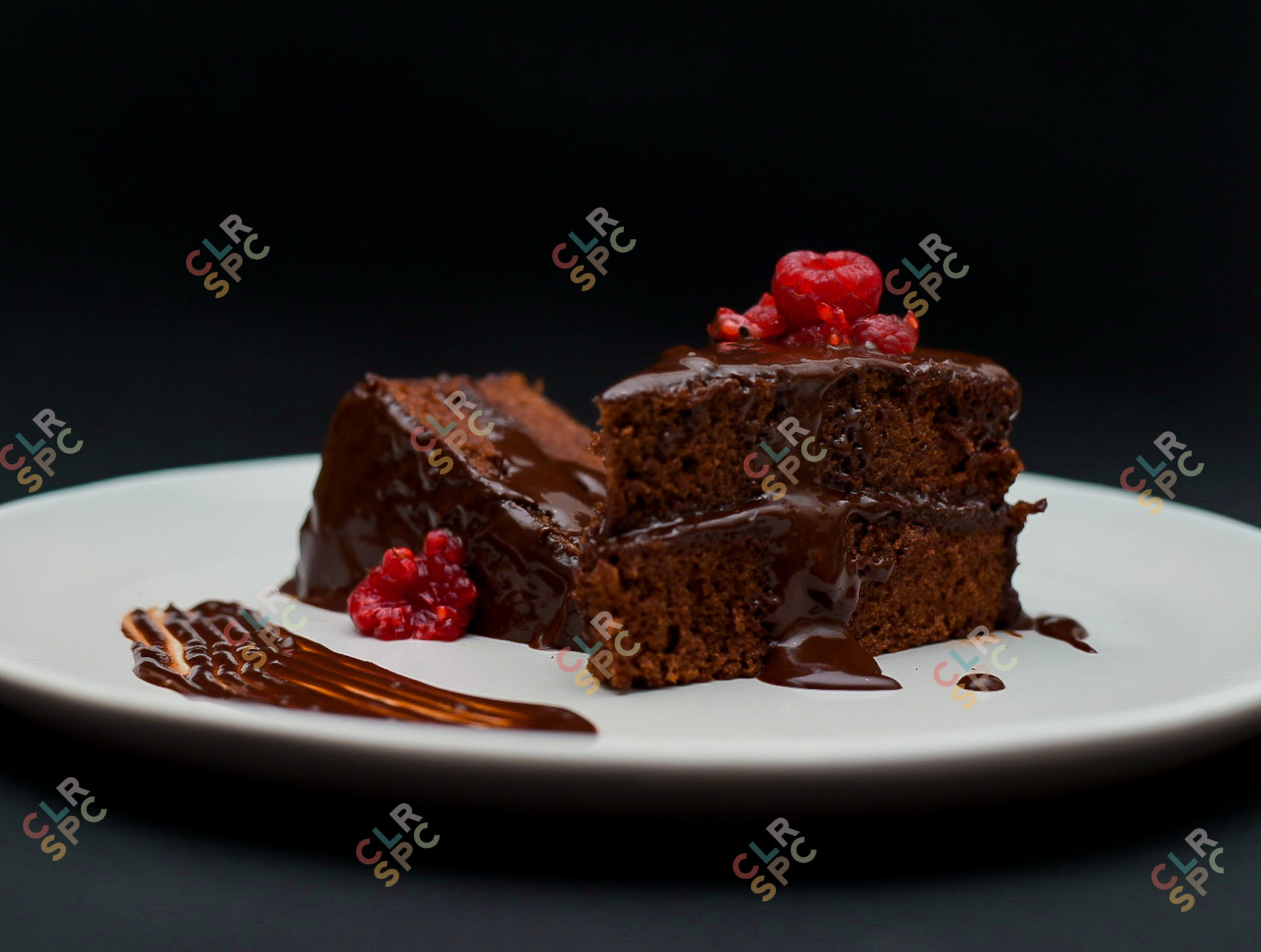 Chocolate cake on a plate