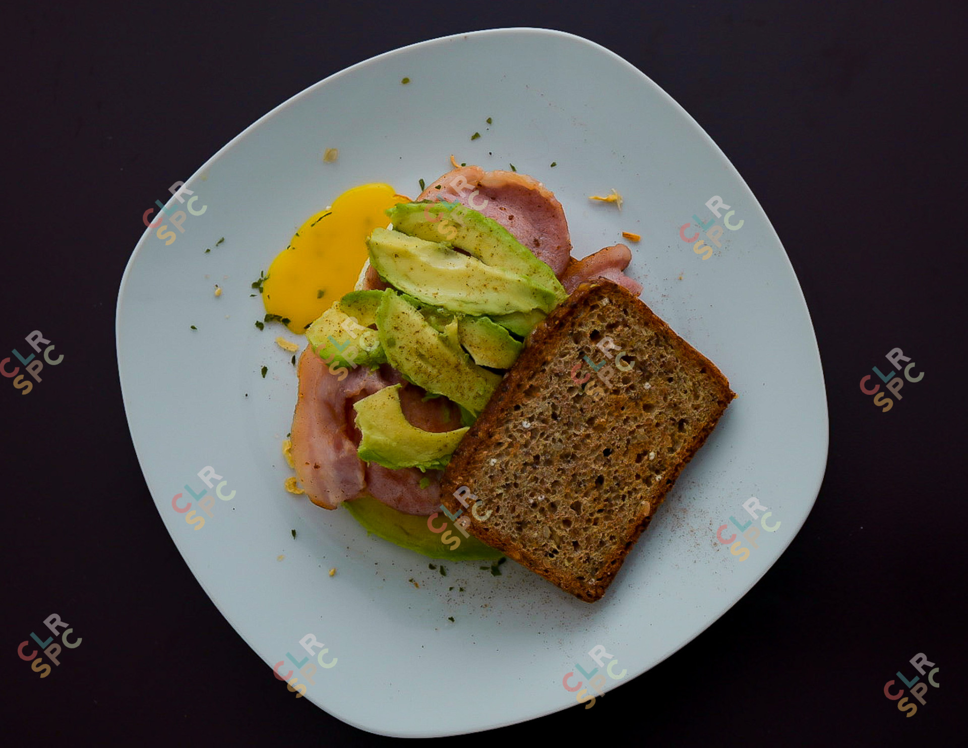 Flatlay of a morning sandwich