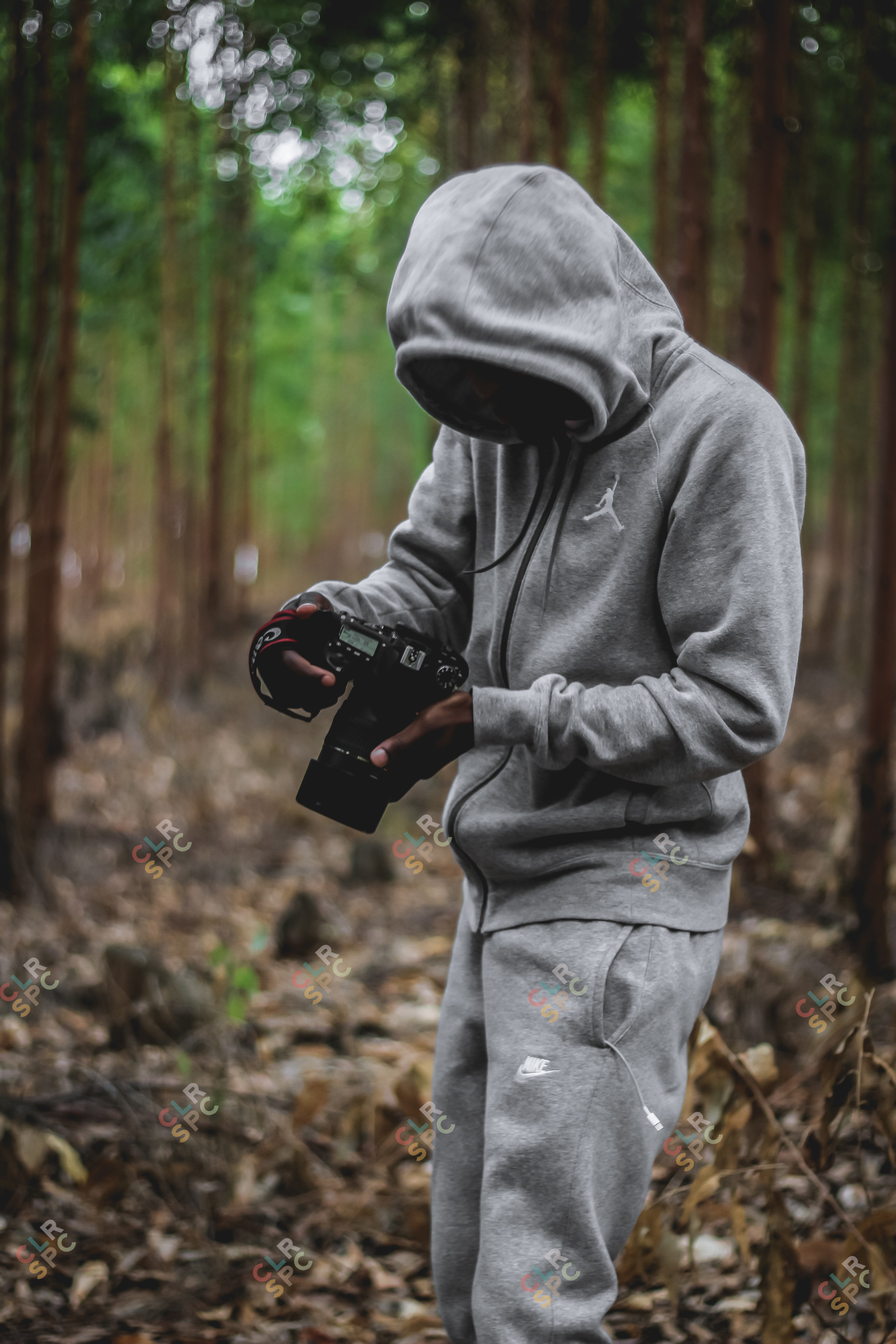 Photographer wearing hoodie