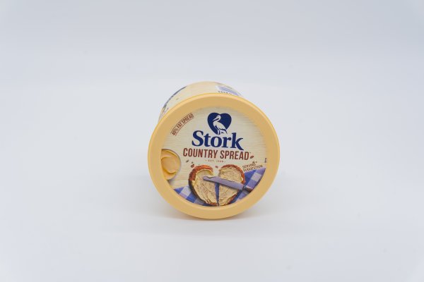 Product of stork country spread laying on the side.