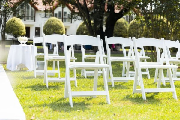 White chairs at an event